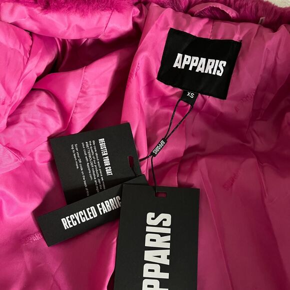 Confetti Pink Stella Faux Fur Coat from APPARIS (Size XS) NWT - Picture 5 of 9